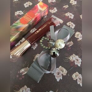 Fem Beauty Red Lip Gloss shade Plum Petals + cute Hair clips